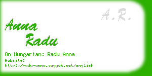 anna radu business card